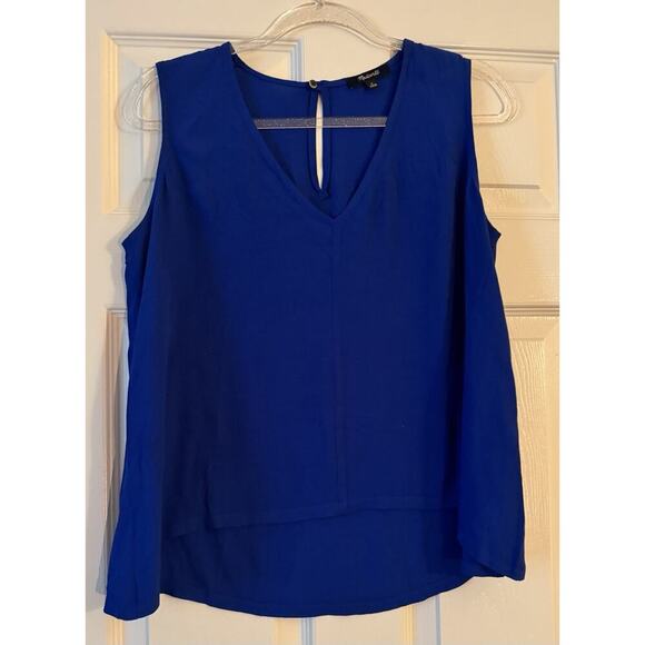 Madewell Blue Daybloom Popover V-Neck Tank Blouse Size S - Picture 1 of 6
